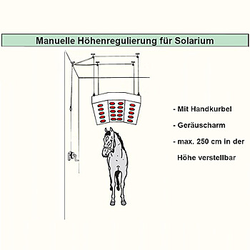 Hhenregulierung manuell fr Pferdesolarium