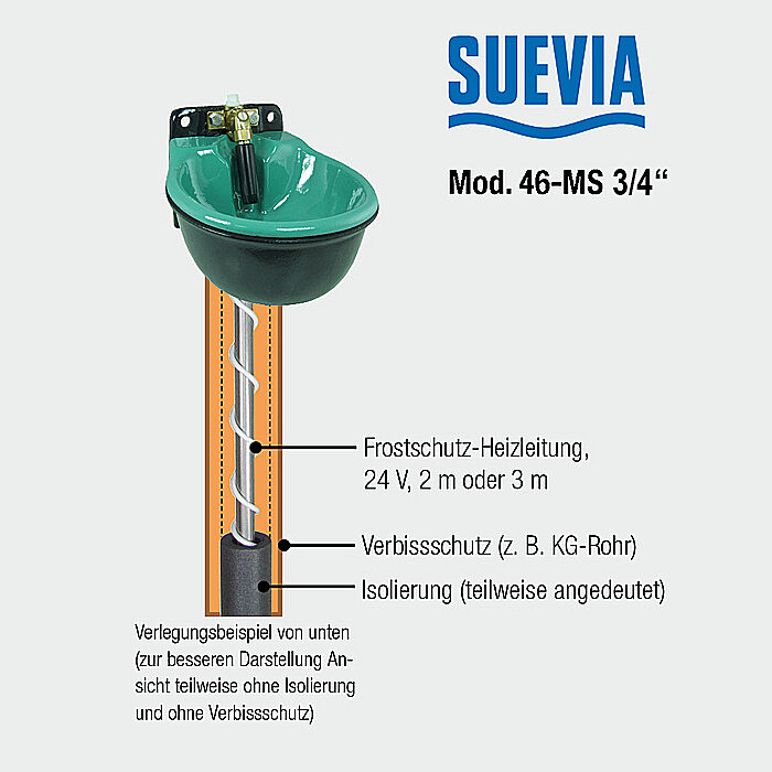 Heizbare Tränke 24 Volt Suevia Mod. 46