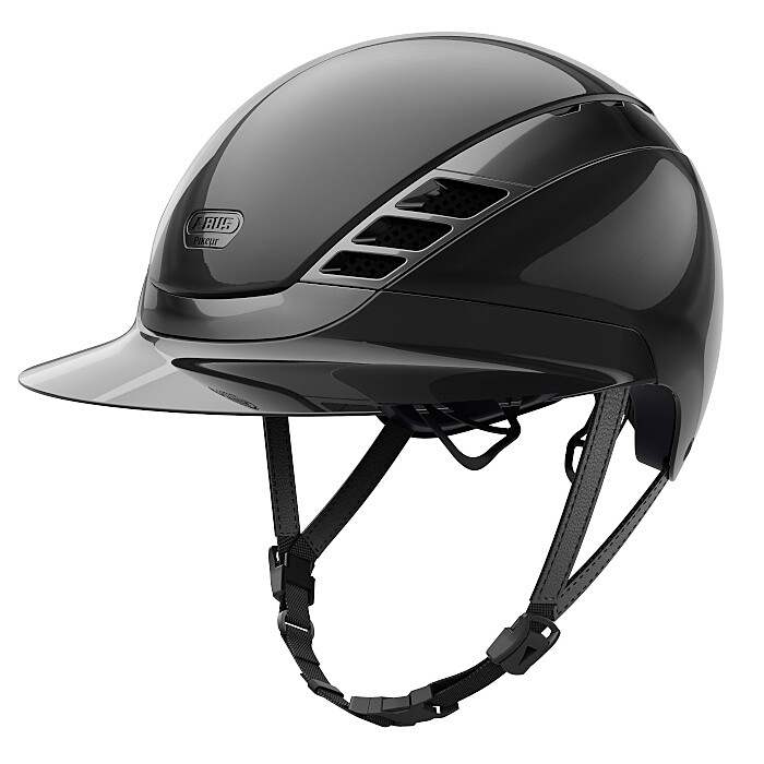  ABUS PIKEUR Reithelm AirLuxe Chrome - langer Schirm 