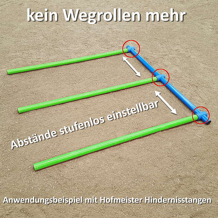 Wegroll-Stopp für Hindernisstangen