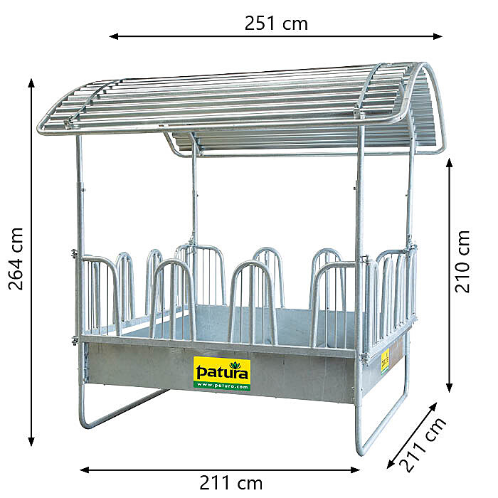Patura Viereckraufe Compact mit Sicherheits-Palisadenfressgitter