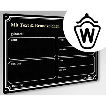 Boxenschild Westfale aus Metall
