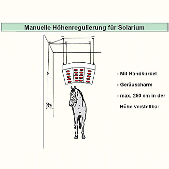 Höhenregulierung manuell für Pferdesolarium
