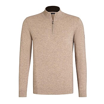Tommy Hilfiger Zip Cashmere Pullover Oakfield Taupe