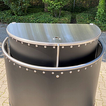 Dach fr zeitgesteuerte Heuraufen - Powerraufe