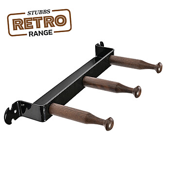 Stubbs Hakenleiste Shelfie mit 3 Retro Holzhaken und Ablageboden